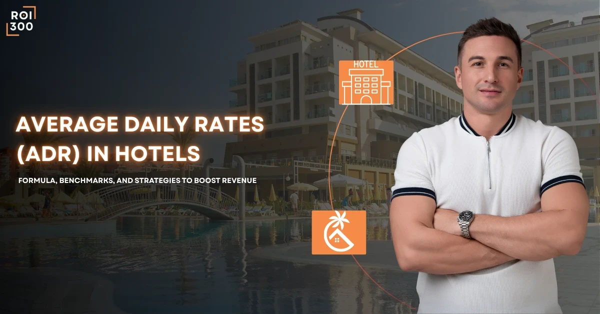 Hotel manager reviewing pricing strategy on a laptop, highlighting decision-making based on hotel ADR.